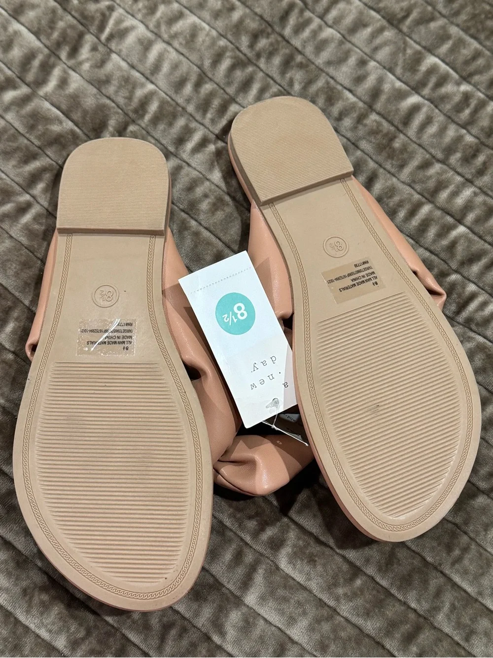 a new day Blush Knot-Front Slide Sandals